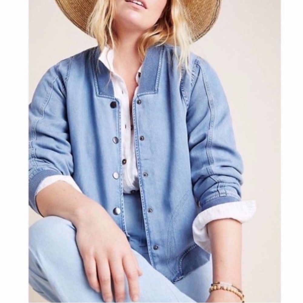 ANTHROPOLOGIE denim bomber jacket